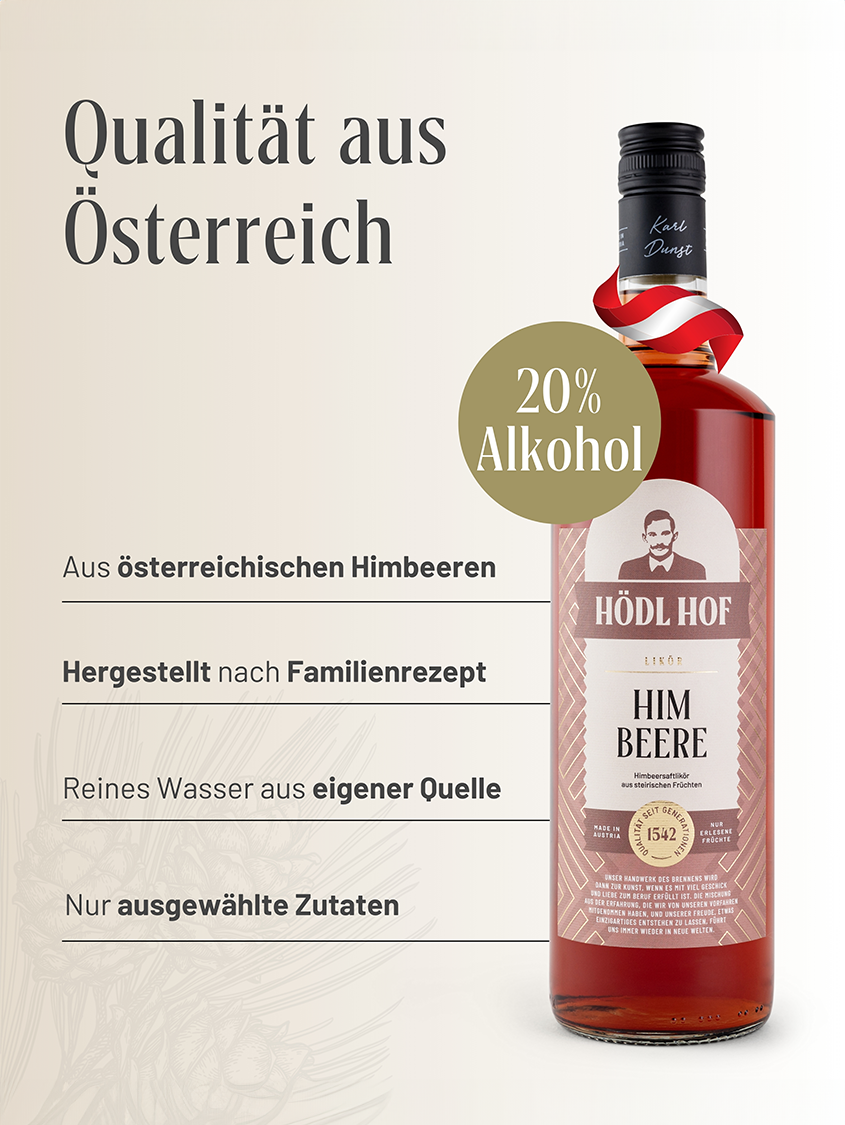 Hödl Hof Himbeere Likör | 20% Vol. | 0,5l Hödl Hof Himbeere Likör | 20% Vol. | 0,5l