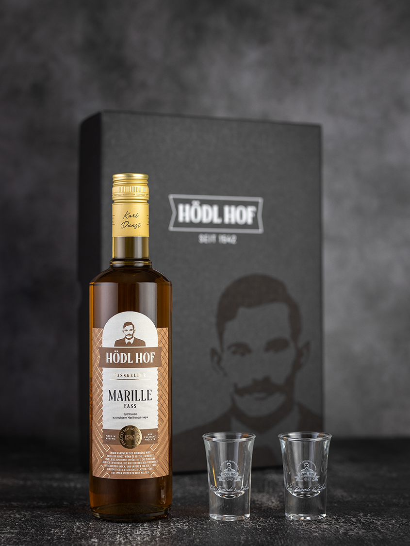 Hödl Hof Geschenkset Marille Fass | 0.7l
