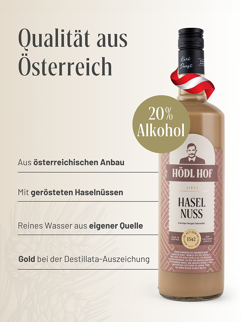 Hödl Hof Haselnuss Cremelikör | 16% Vol. | 1,0l