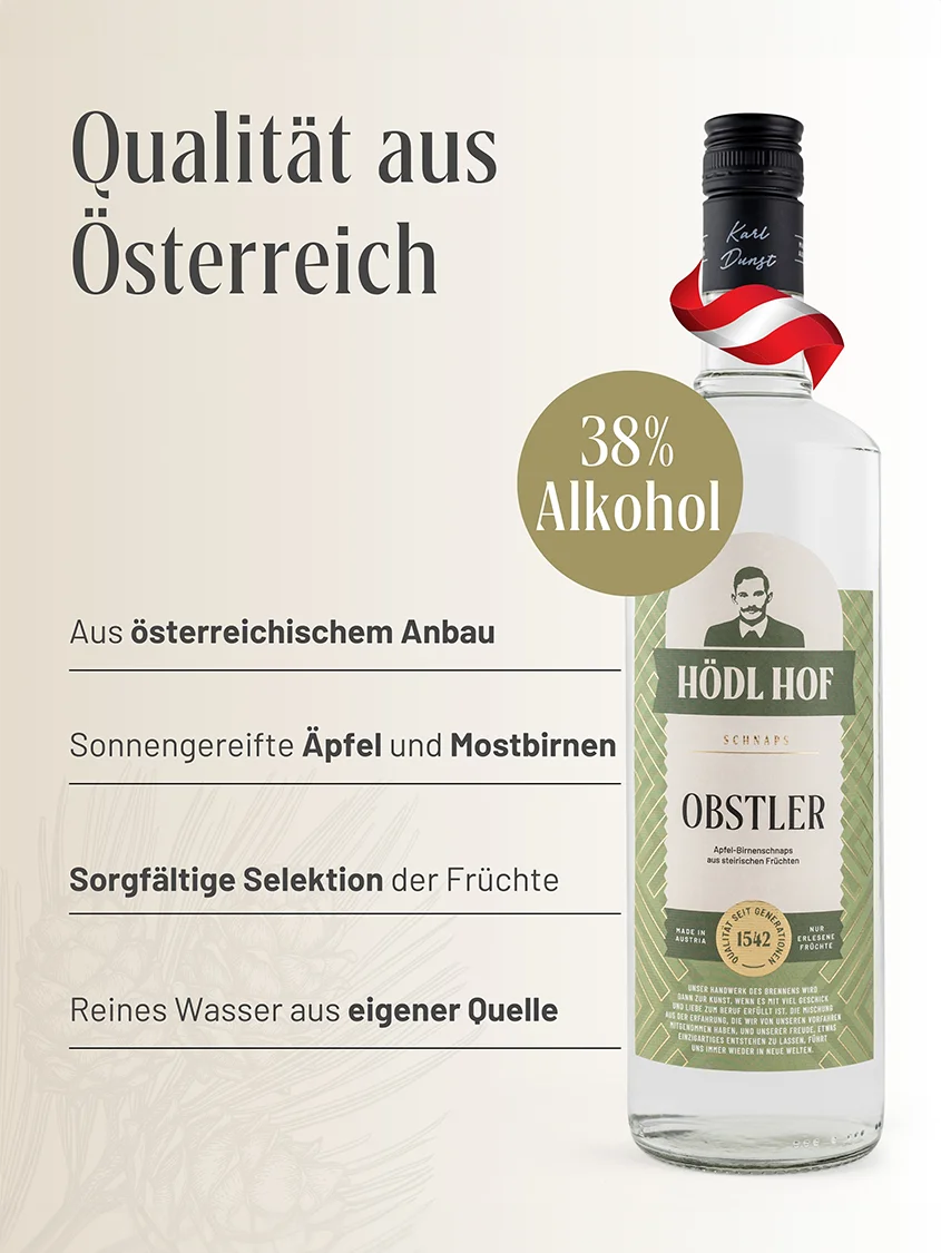Hödl Hof Obstler Schnaps | 38% Vol. | 1,0ll