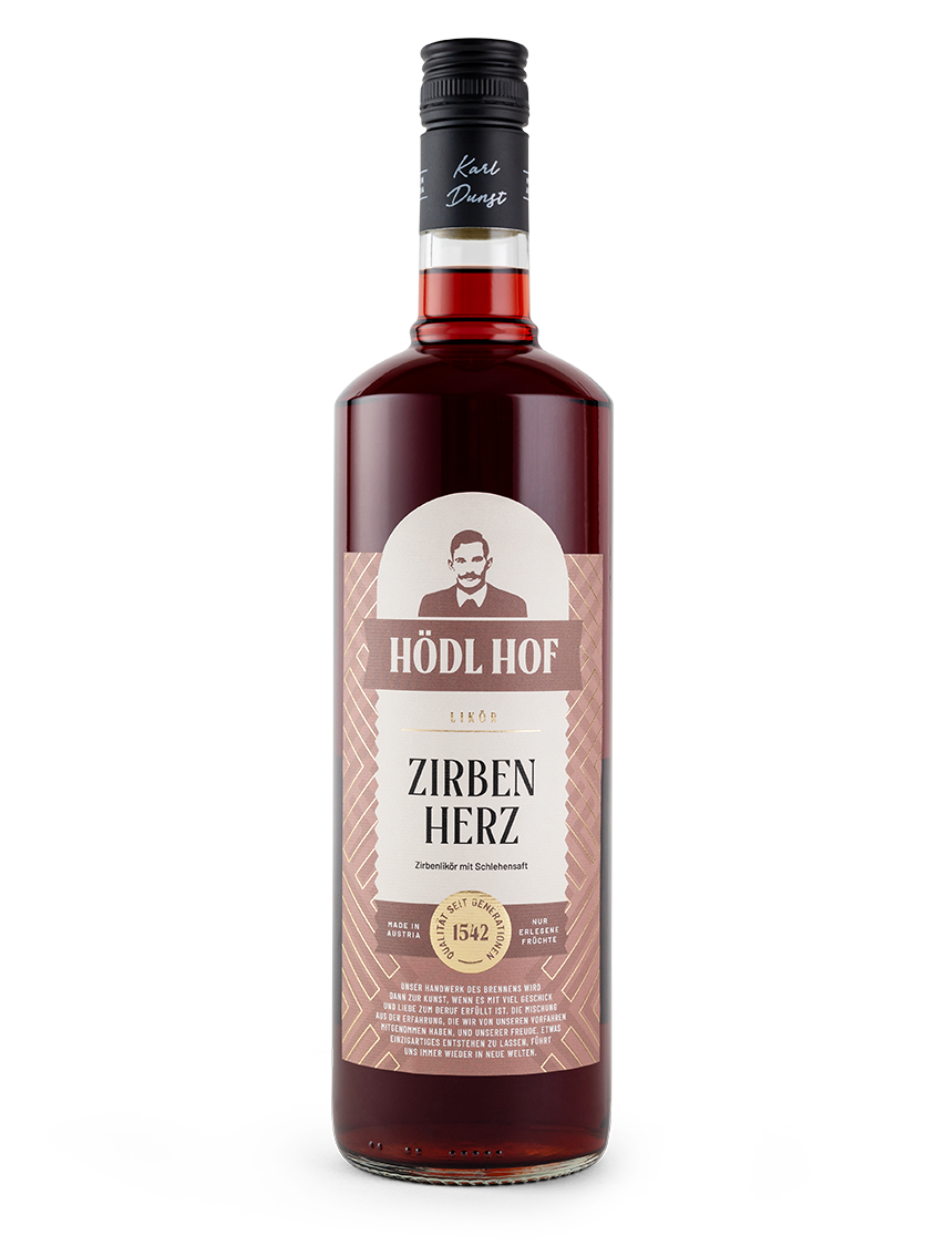 Hödl Hof Zirbenlikör | Zirbenherz | 20% Vol. | 1,0l | Zirbe & Alpine Kräuter
