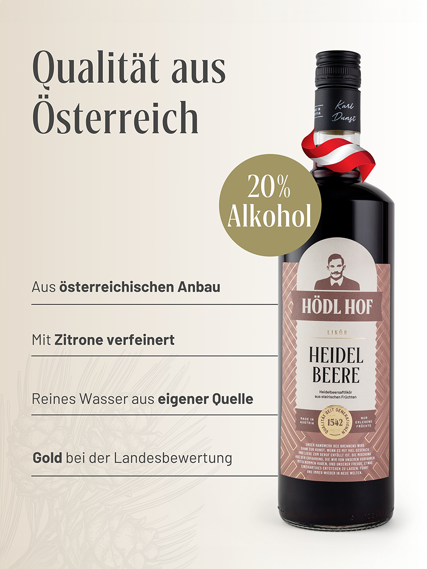 Hödl Hof Heidelbeere Likör | 20% Vol. | 1,0l