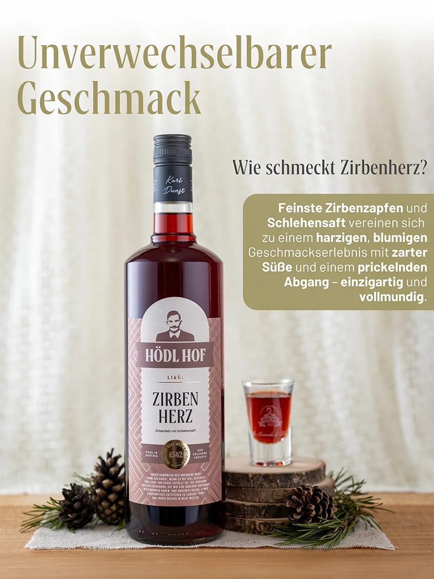 Hödl Hof "Zirbenherz" Zirbenlikör | 20% Vol. | 1,0l