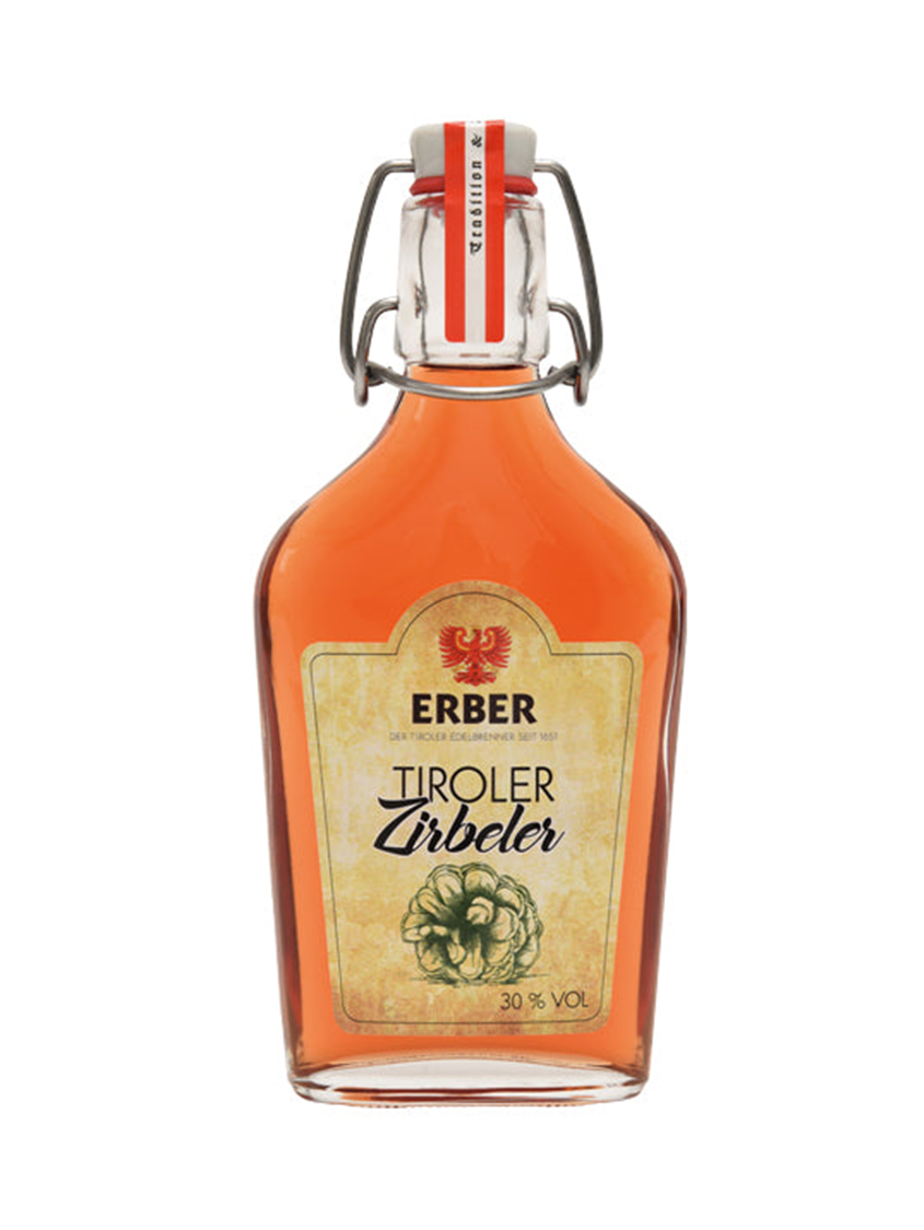 Erber Tiroler Zirbener Flachmann m. Bügelverschluss | Vol. 30% | 0,2l